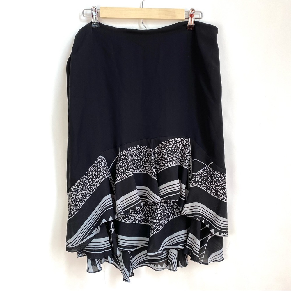 Ralph Lauren Black Label 100% Silk Tiered Skirt